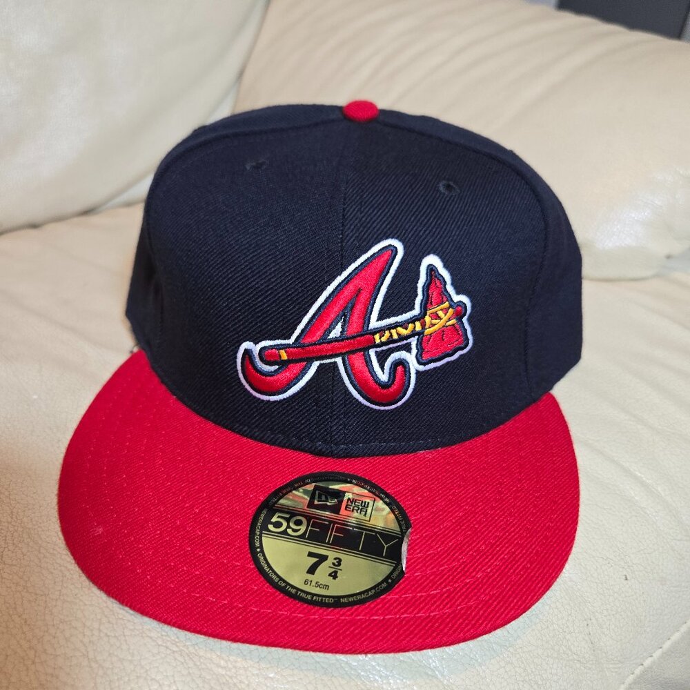 Red Brim Atlanta Braves New Era Home Authentic On-Field 59FIFTY Fitted Hat 7-3/4